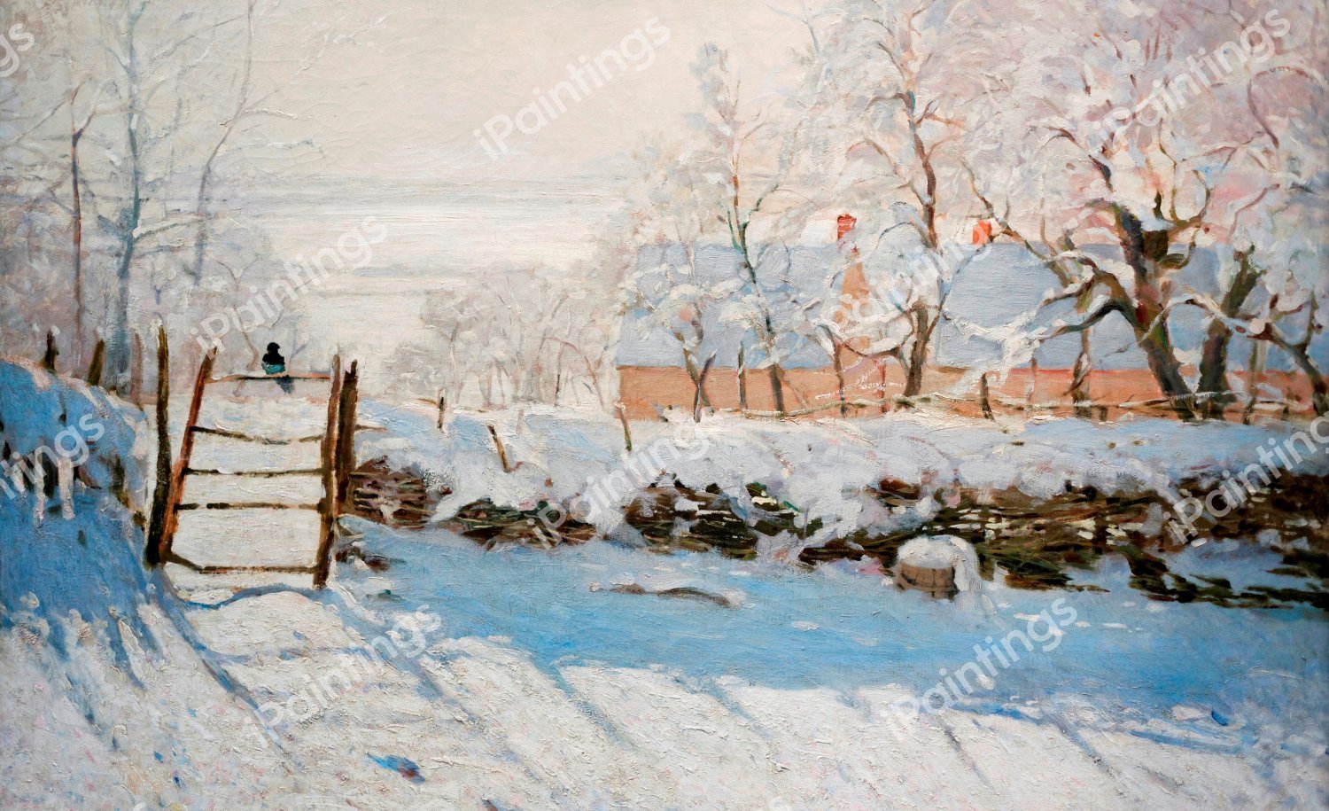 The Magpie. The painting by Claude Monet
