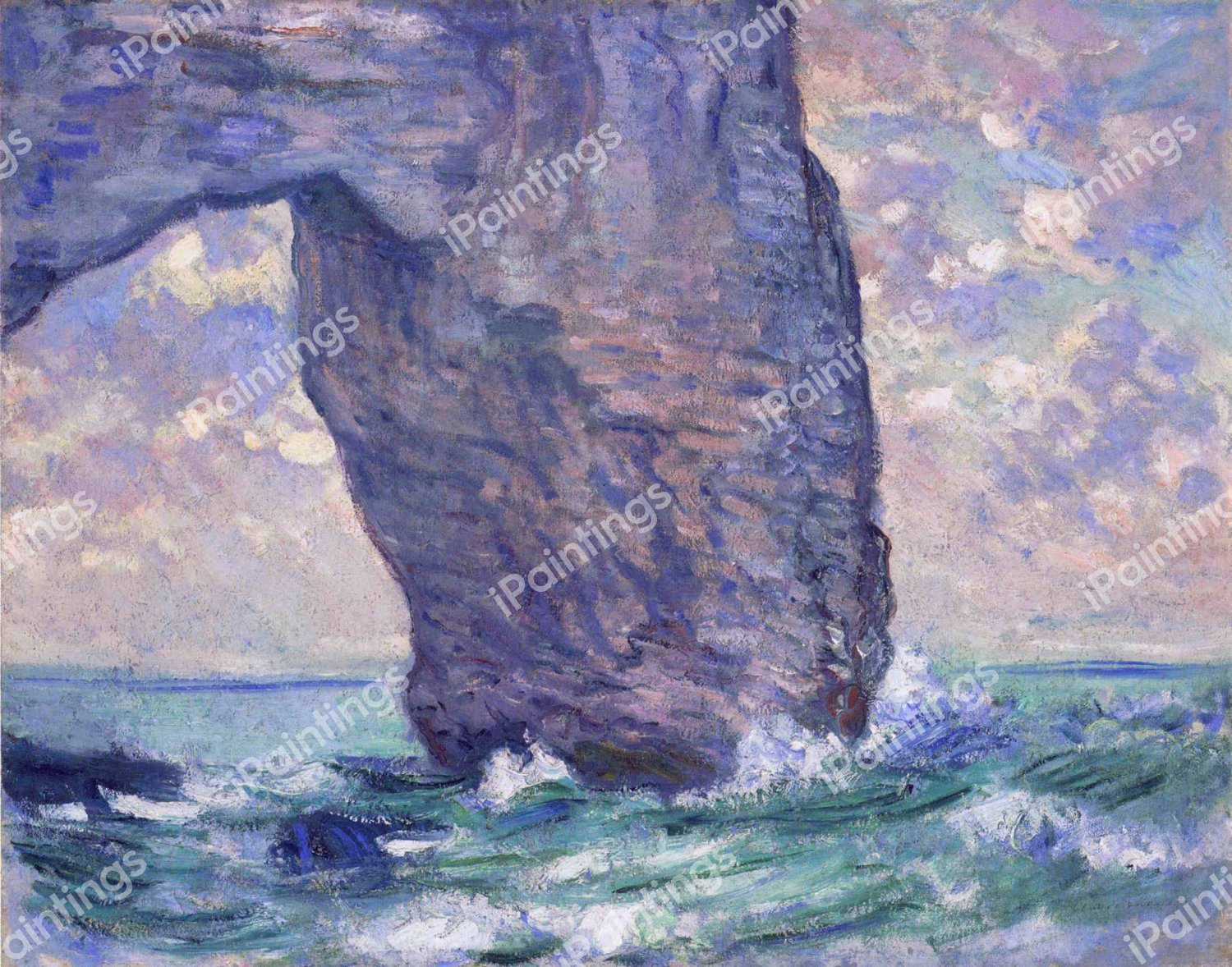 The Manneport, Seen from Below. The painting by Claude Monet