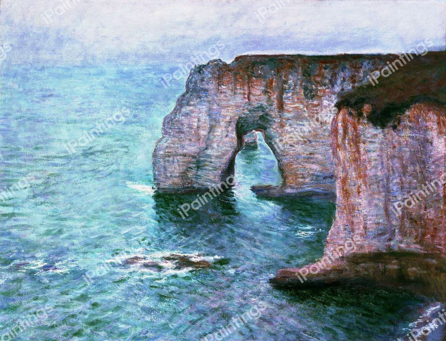 The Manneport Seen from the East. The painting by Claude Monet