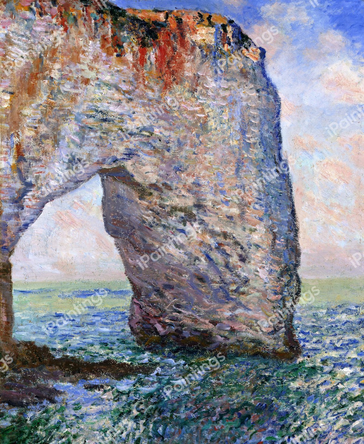 The Manneporte near Etretat. The painting by Claude Monet