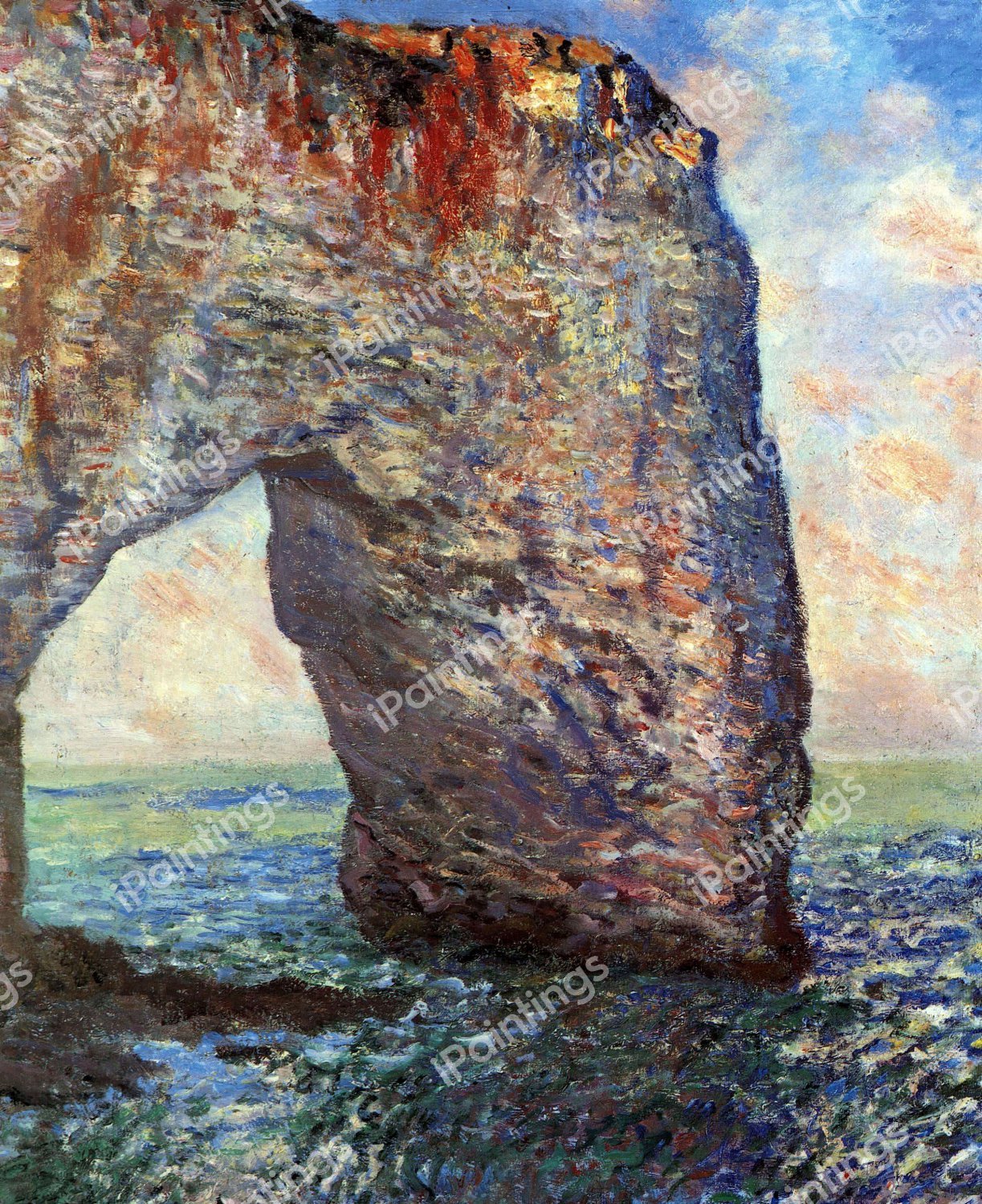The Mannerportre Near Etretat II. The painting by Claude Monet