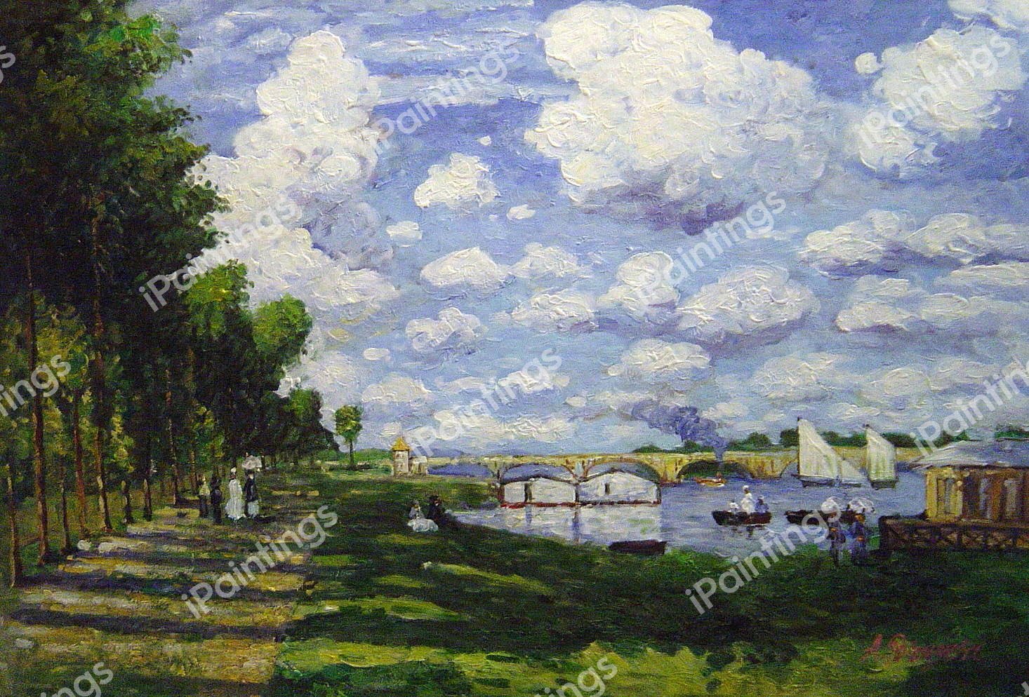 The Marina At Argenteuil. The painting by Claude Monet