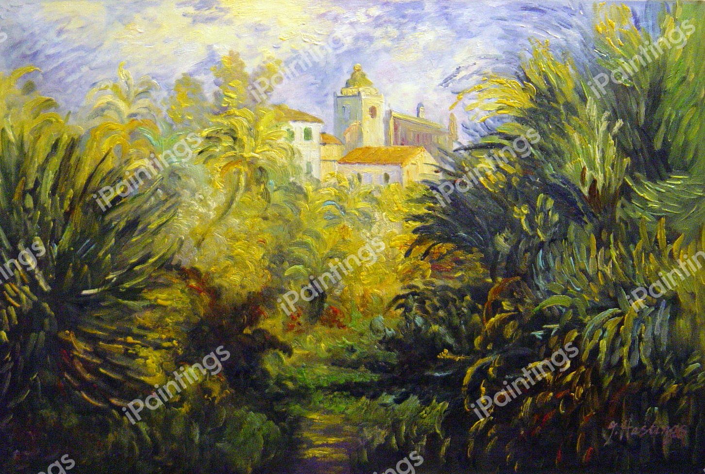The Moreno Garden At Bordighera. The painting by Claude Monet