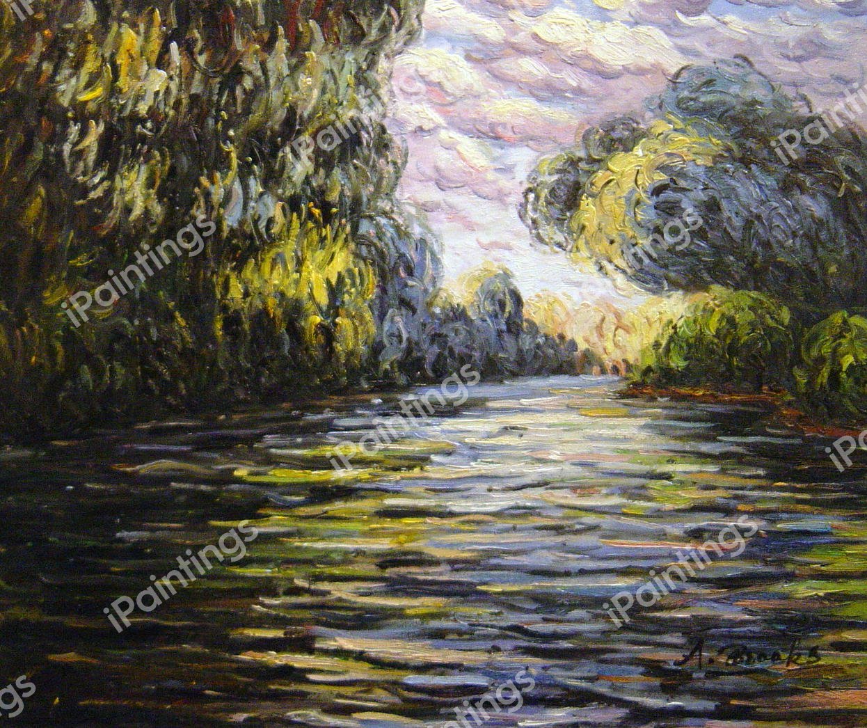 The Morning On The Seine. The painting by Claude Monet