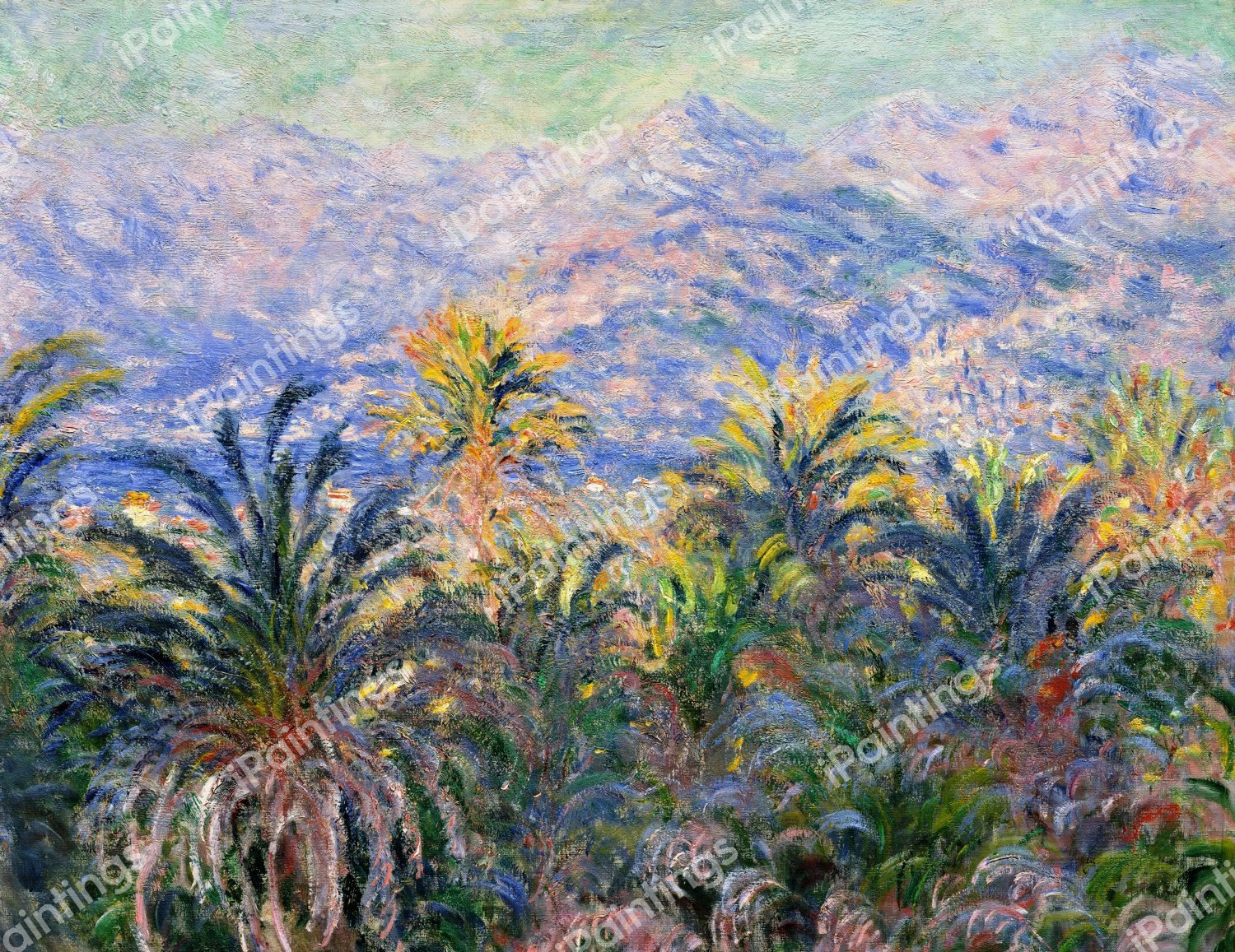 The Palm Trees at Bordighera. The painting by Claude Monet