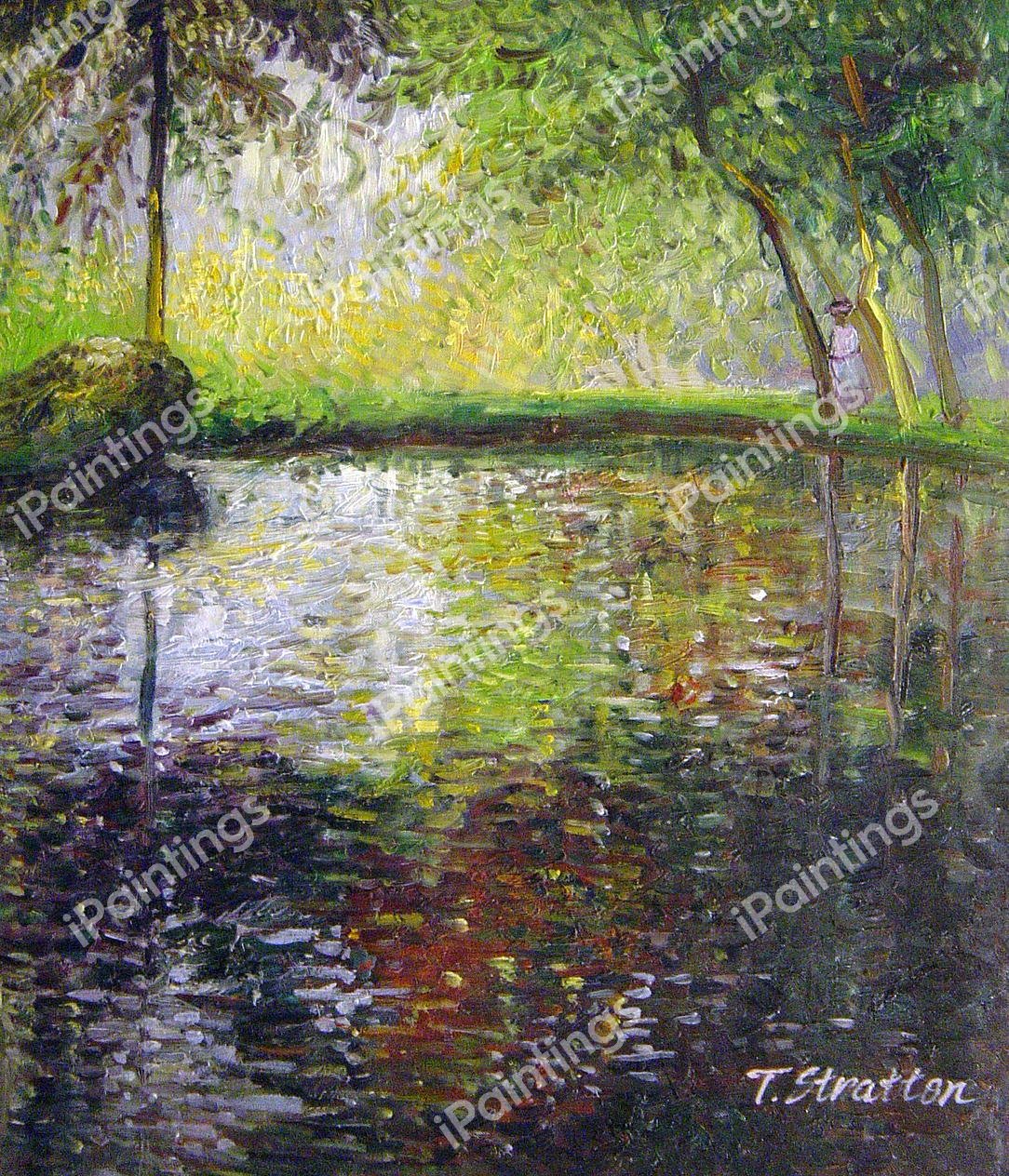 The Pond At Montgeron. The painting by Claude Monet