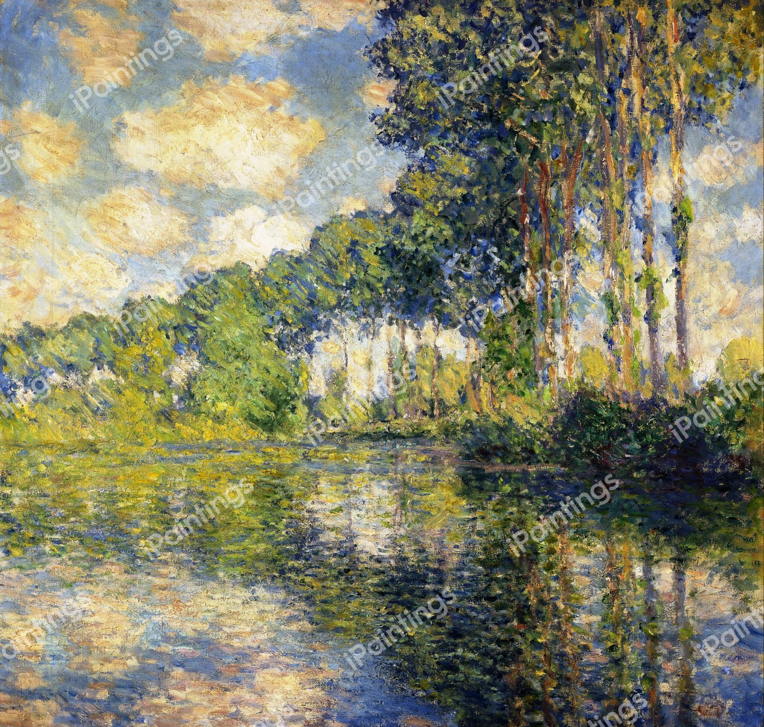 The Poplars on the Epte. The painting by Claude Monet