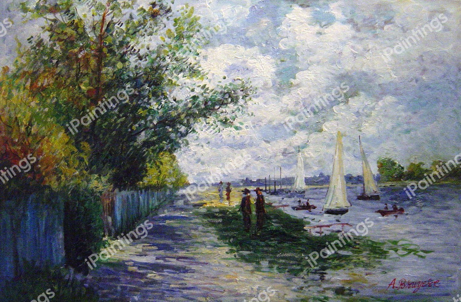 The Red Cape Of Madame Monet. The painting by Claude Monet