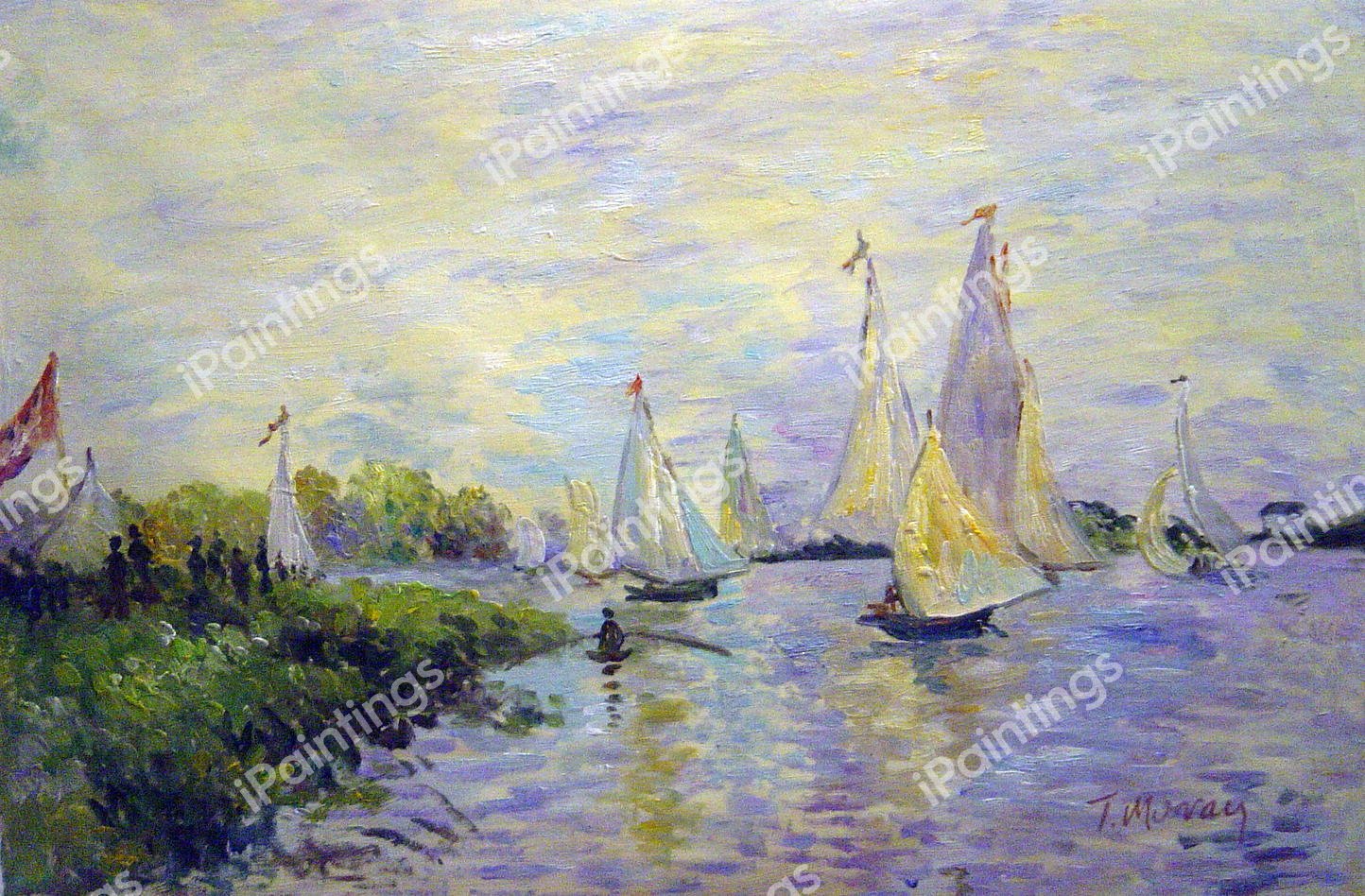 The Regatta At Argenteuil. The painting by Claude Monet