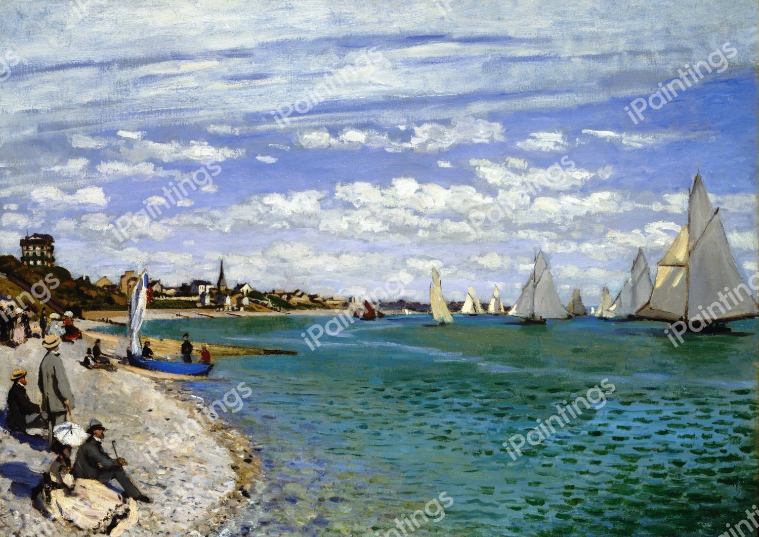 The Regatta at Sainte-Adresse. The painting by Claude Monet