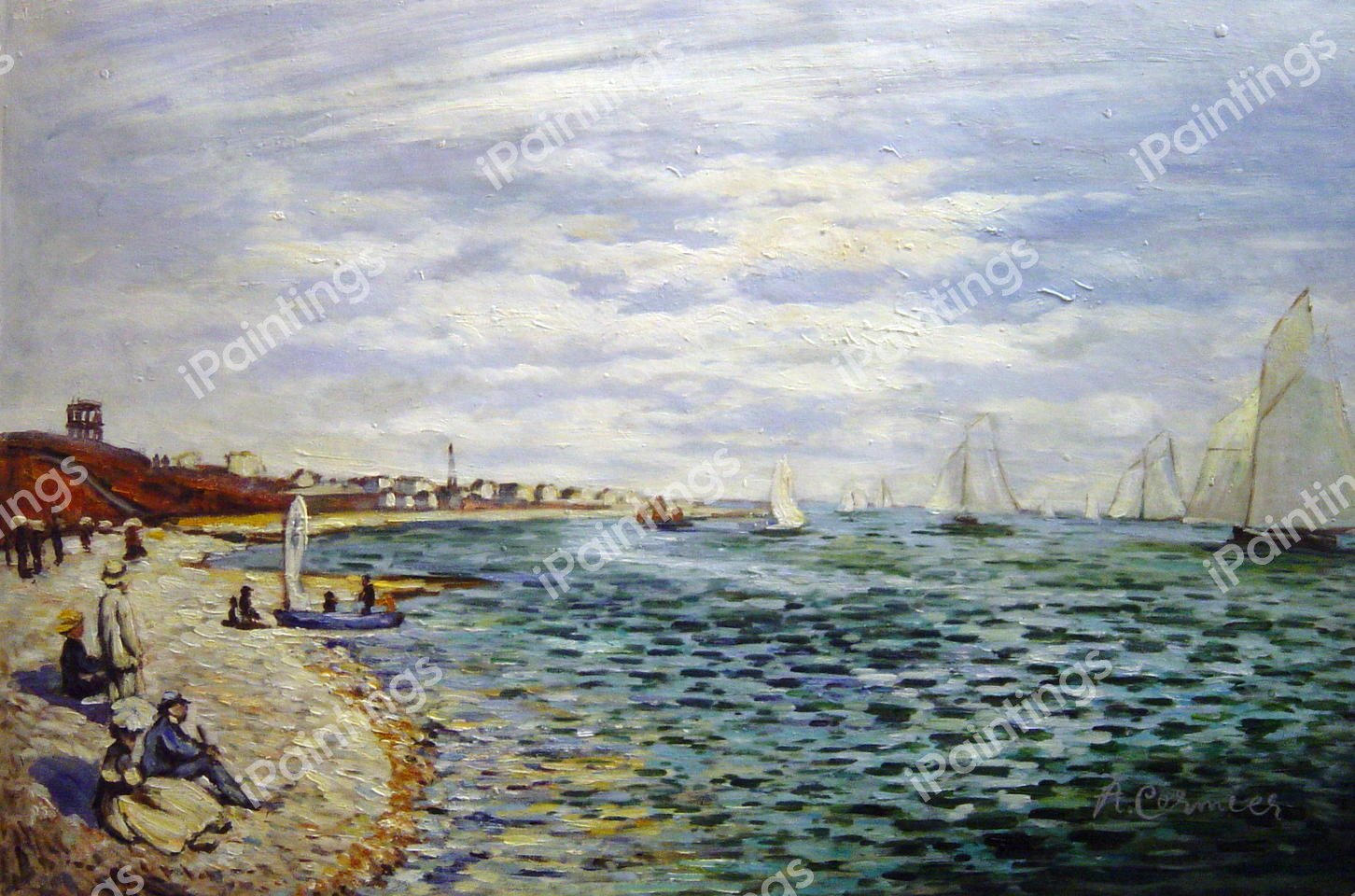 The Regatta At Sainte Adresse. The painting by Claude Monet