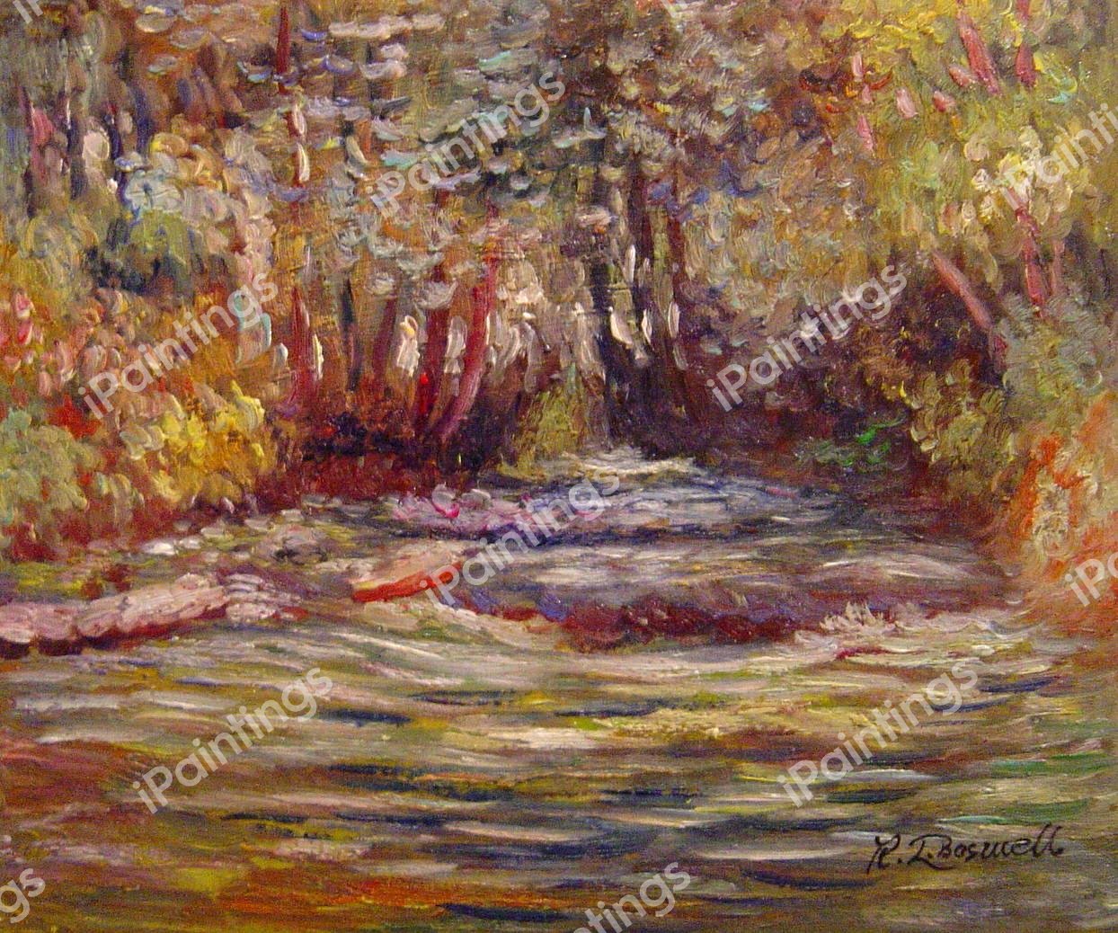 The River Epte At Giverny. The painting by Claude Monet