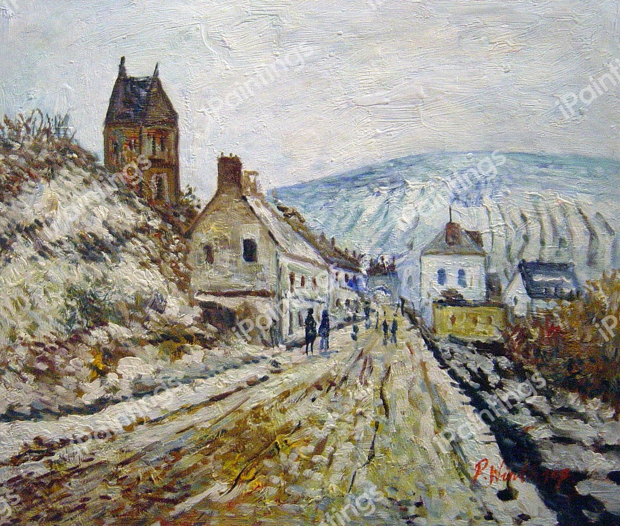 The Road To Vetheuil. The painting by Claude Monet