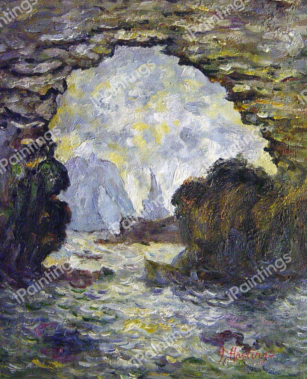 The Rock Needle Seen Through The Porte d&#39 Aumont. The painting by Claude Monet