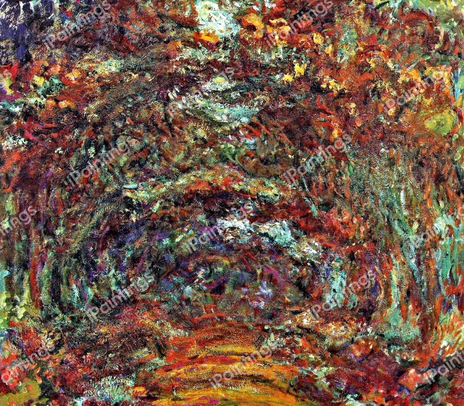 The Rose Path, Giverny. The painting by Claude Monet