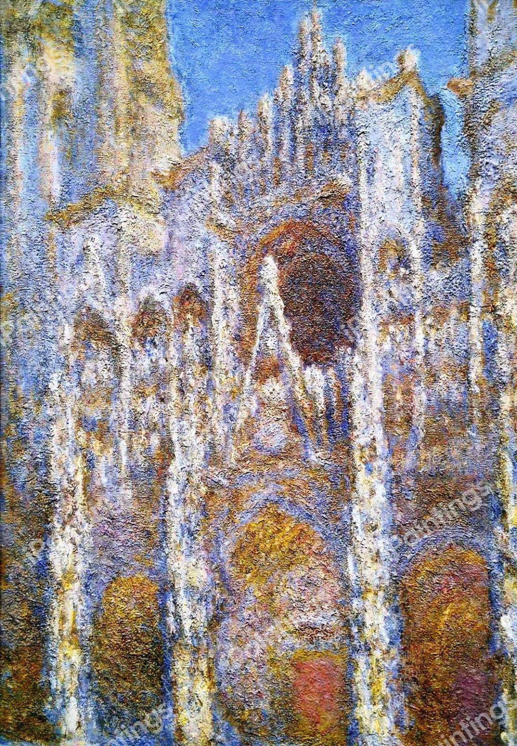 The Rouen Cathedral, Sunlight Effect. The painting by Claude Monet