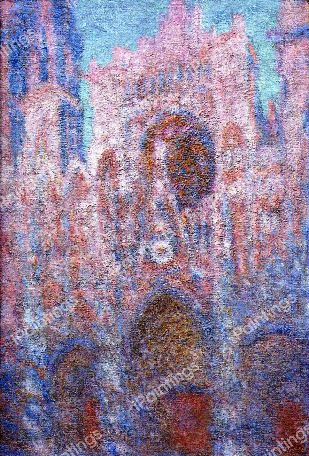 The Rouen Cathedral, Symphony in Grey and Rose. The painting by Claude Monet