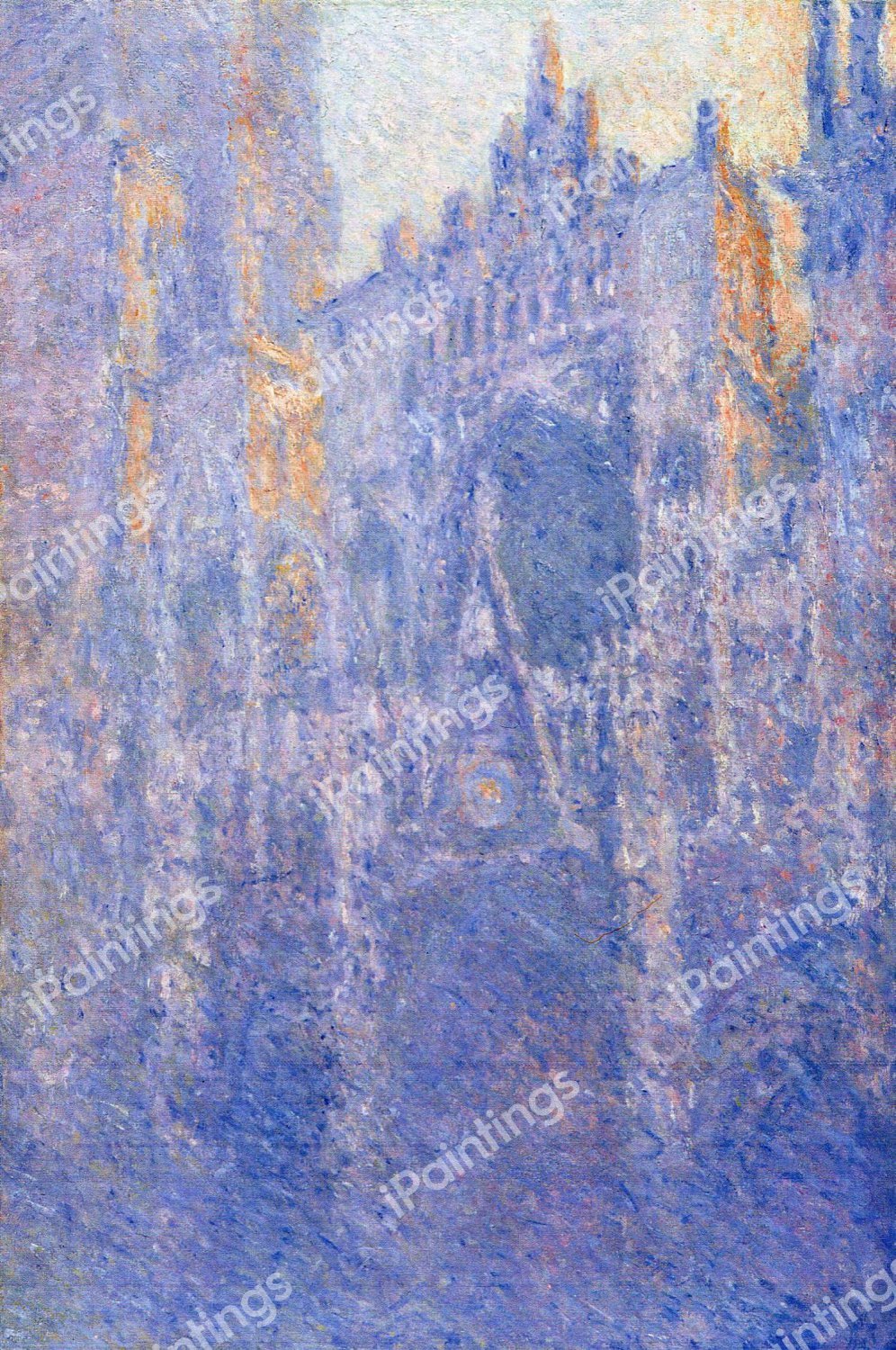 The Rouen Cathedral, the Portal, Morning Fog. The painting by Claude Monet
