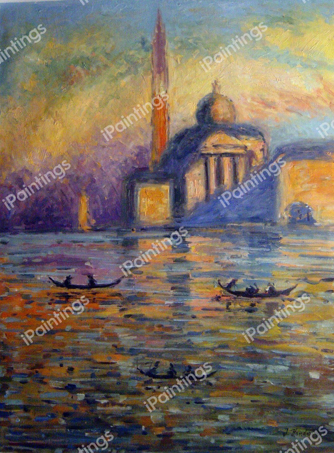 The San Giorgio Maggiore, Venice. The painting by Claude Monet