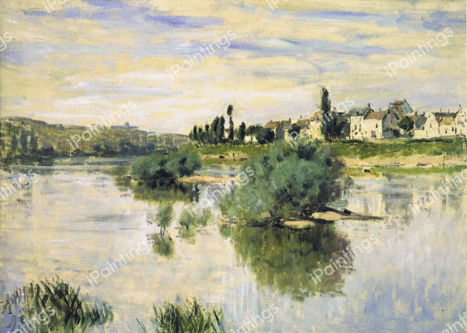 The Seine at Lavacourt. The painting by Claude Monet