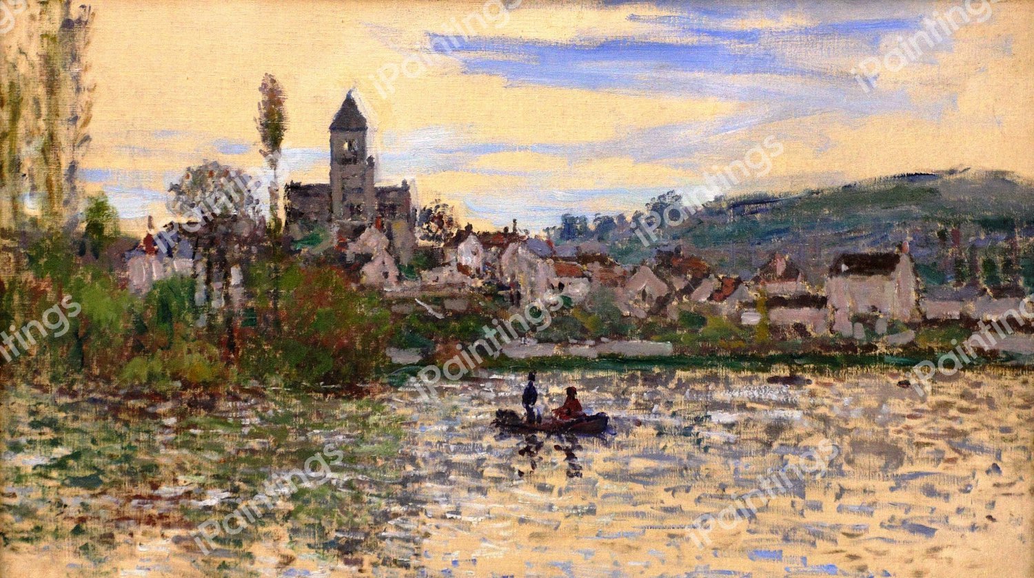 The Seine at Vetheuil. The painting by Claude Monet