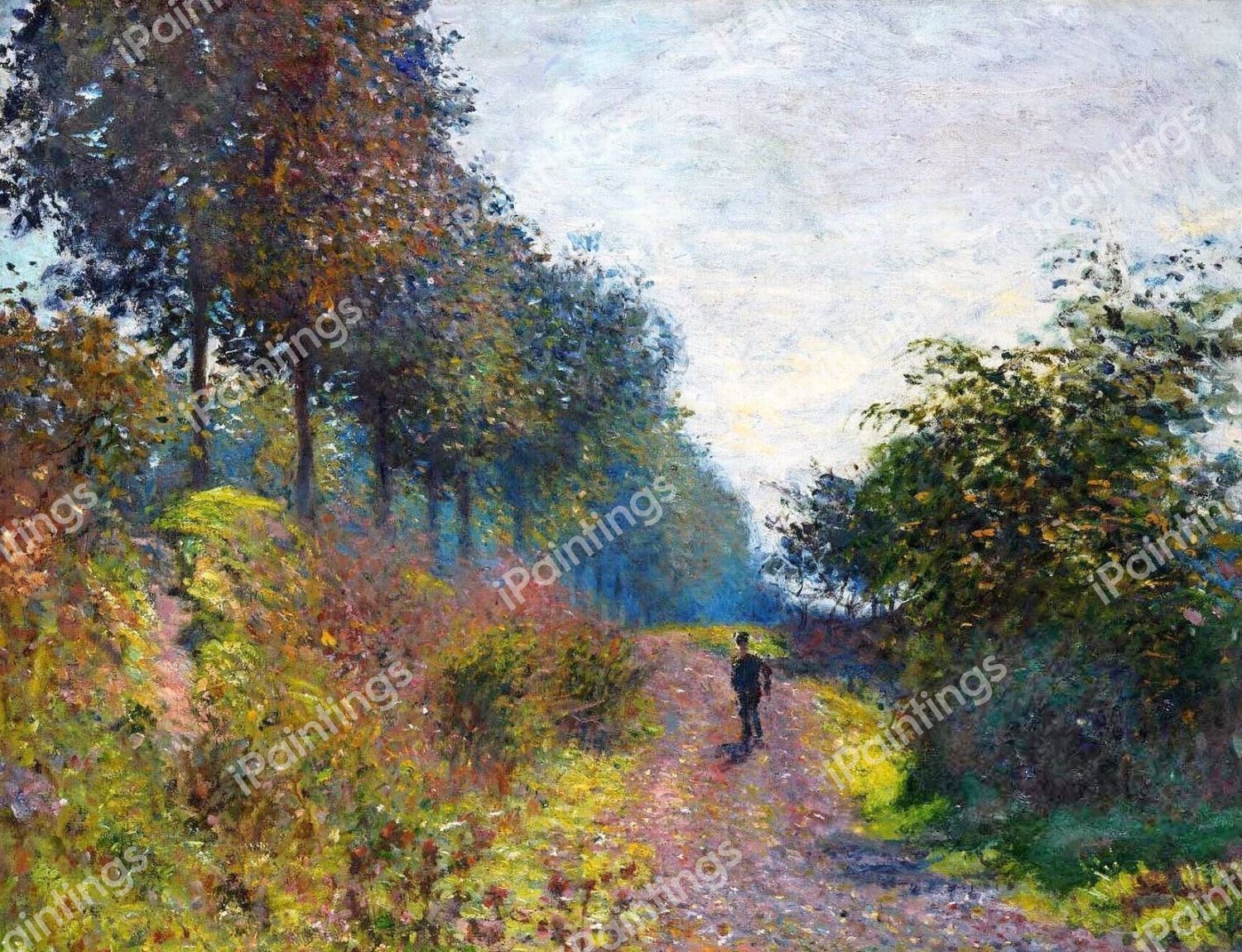 The Sheltered Path. The painting by Claude Monet