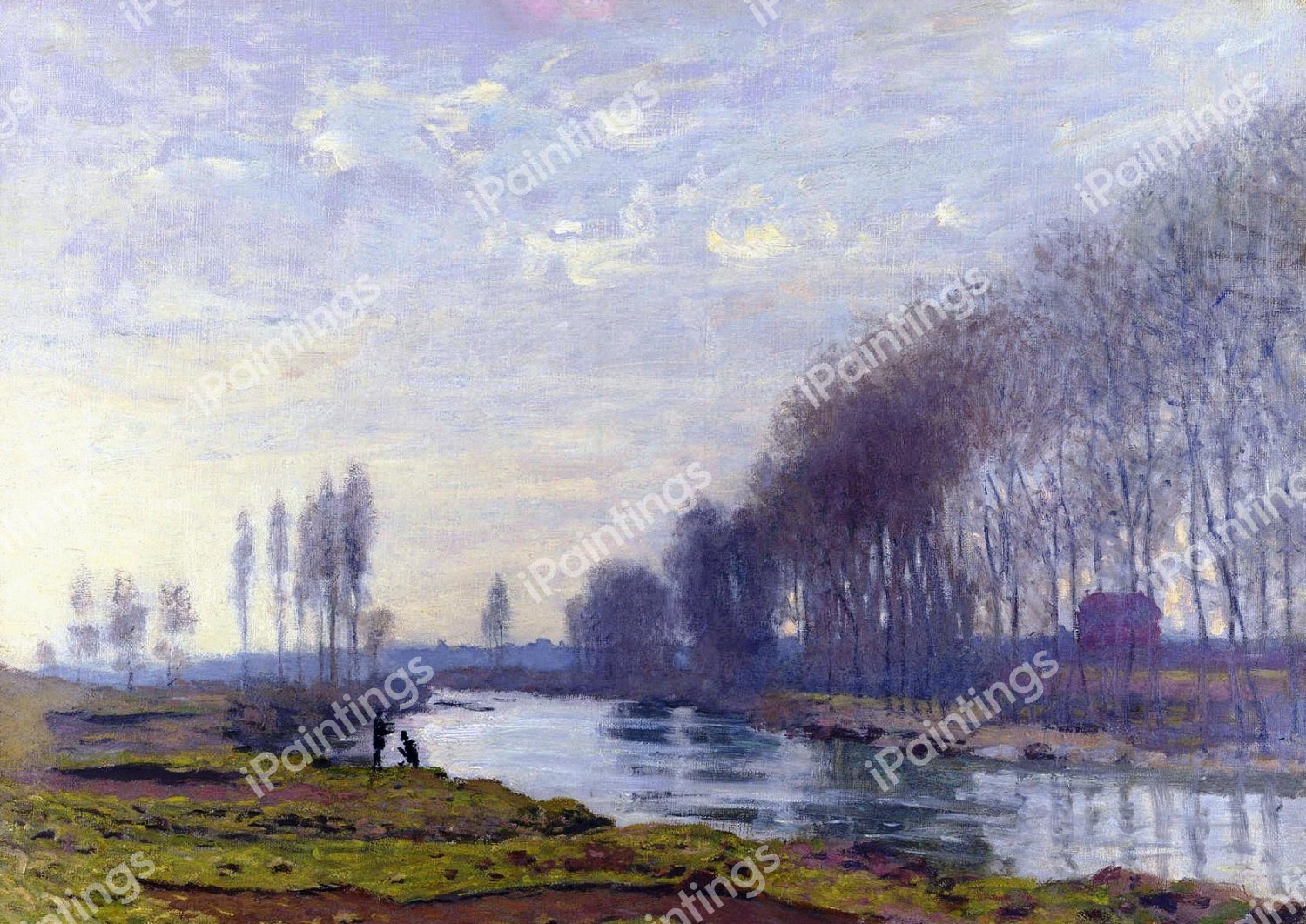 The Small Arm of the Seine at Argenteuil. The painting by Claude Monet