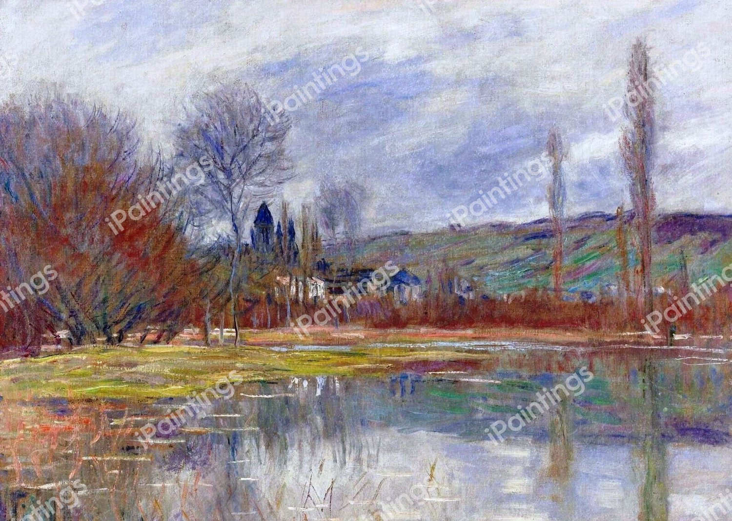The Spring at Vetheuil. The painting by Claude Monet
