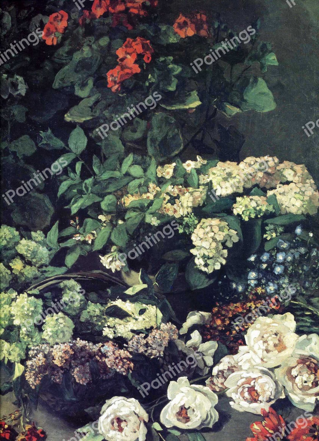 The Spring Flowers. The painting by Claude Monet