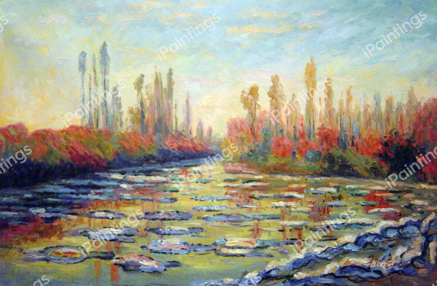 The Thaw On The Seine, Near Vetheuil. The painting by Claude Monet