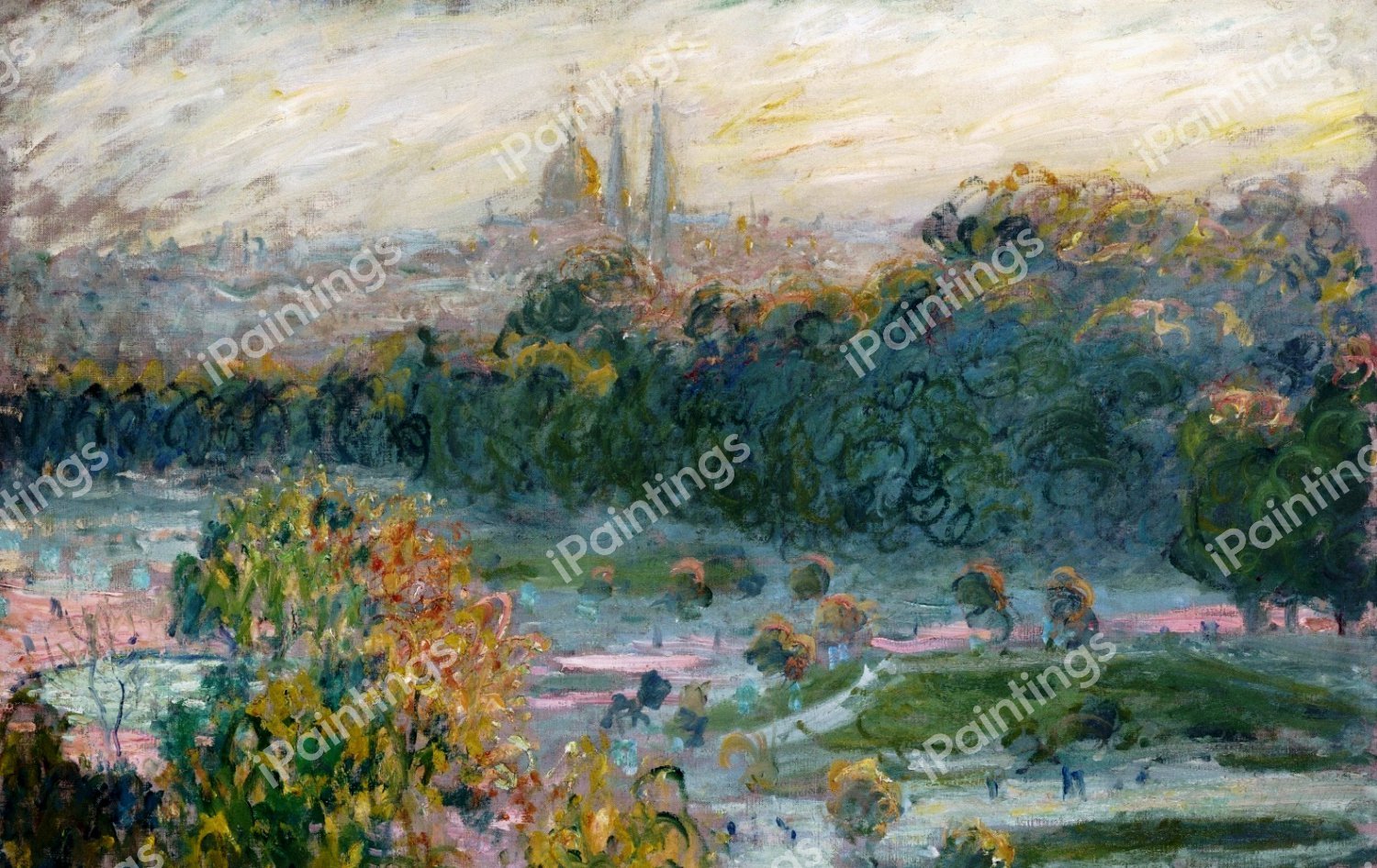 The Tuileries (study). The painting by Claude Monet