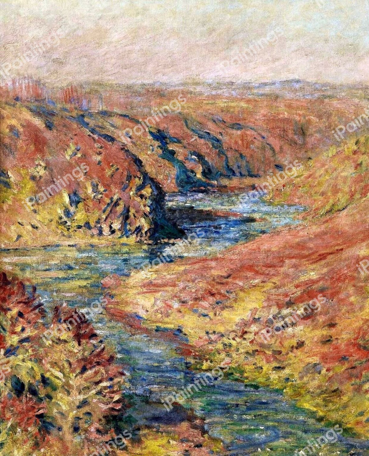 The Valley of Creuse at Fresselines. The painting by Claude Monet