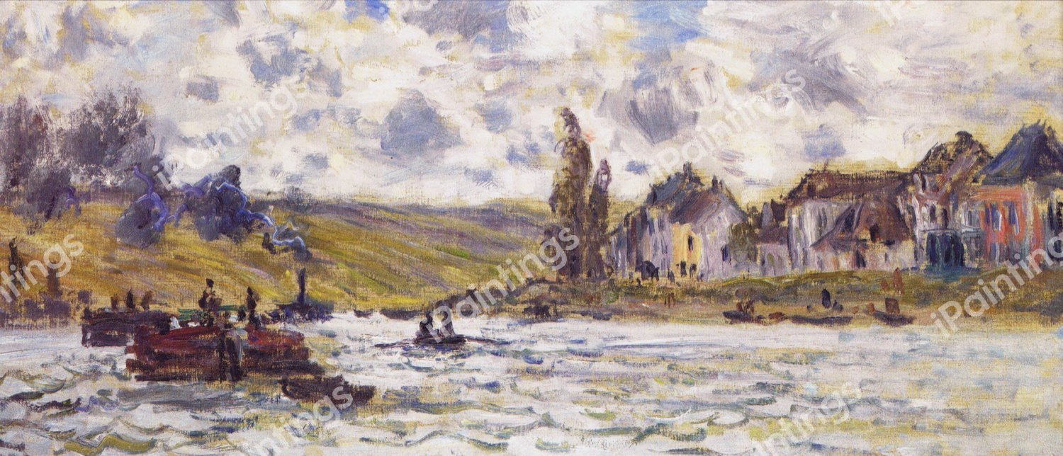 The Village of Lavacourt. The painting by Claude Monet