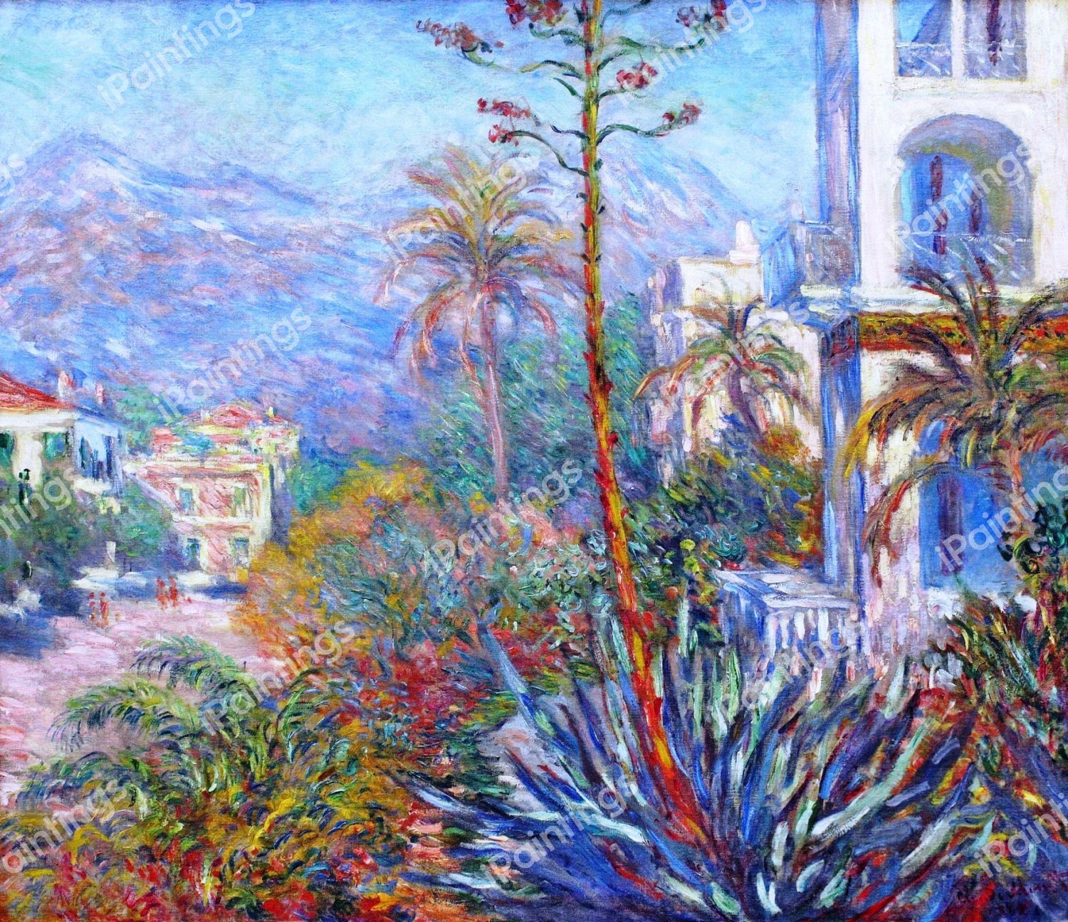 The Villas at Bordighera. The painting by Claude Monet