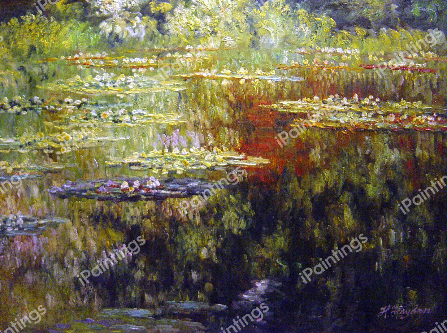 The Water Lilies. The painting by Claude Monet