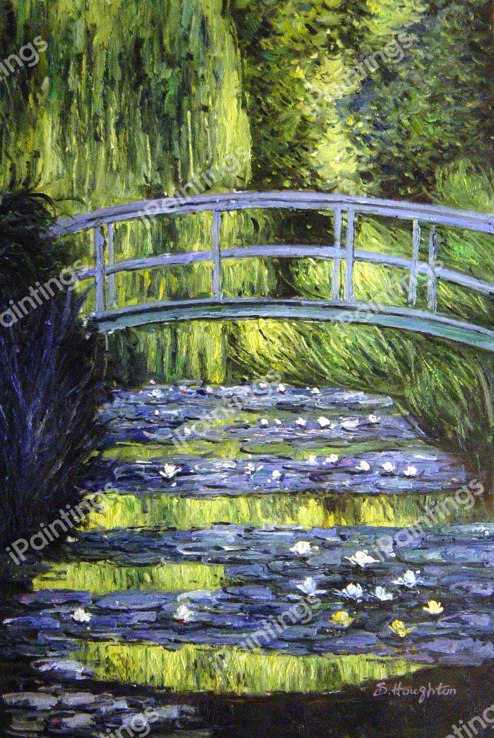 The Waterlily Pond With The Japanese Bridge. The painting by Claude Monet