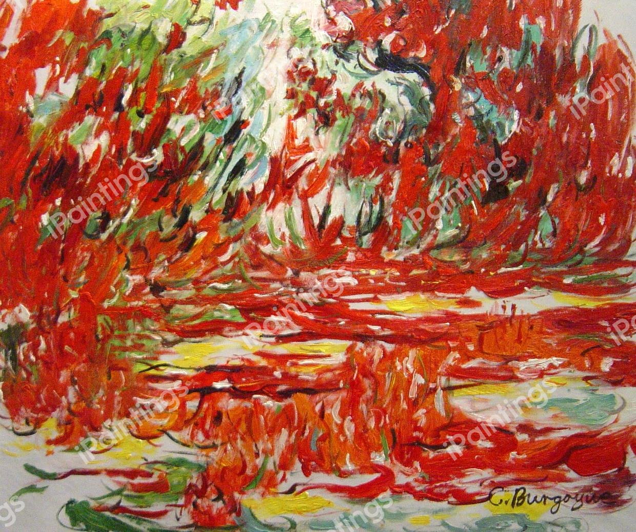 The Waterlily Pond. The painting by Claude Monet