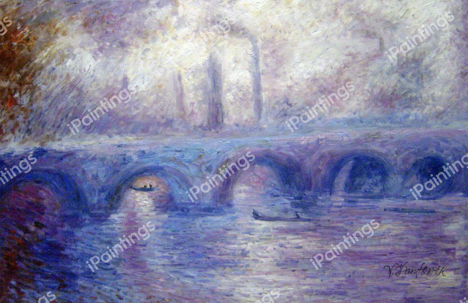 The Waterloo Bridge, Effect of Fog I. The painting by Claude Monet