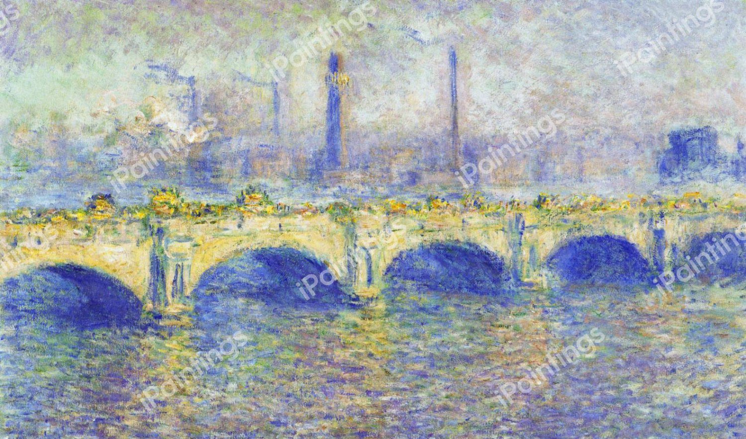 The Waterloo Bridge, Effect of the Sun. The painting by Claude Monet
