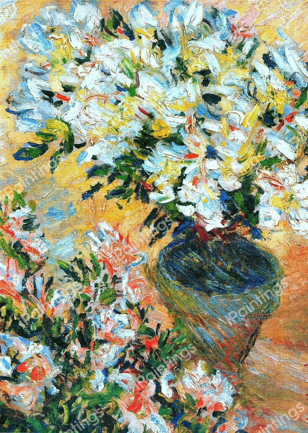 The White Azaleas in a Pot. The painting by Claude Monet