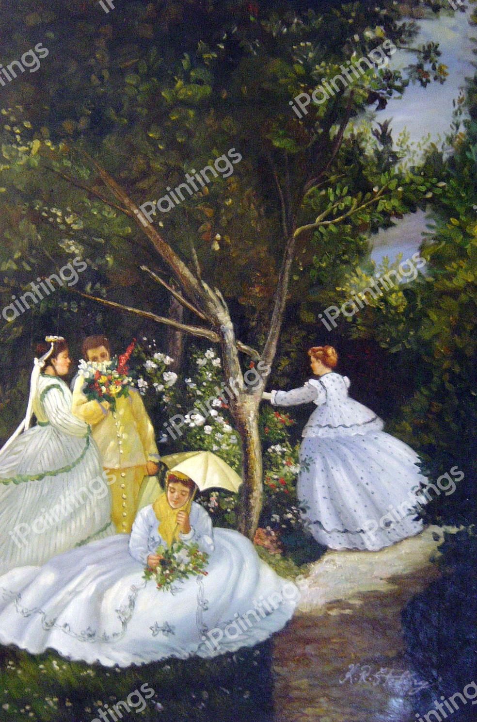 The Women In The Garden. The painting by Claude Monet