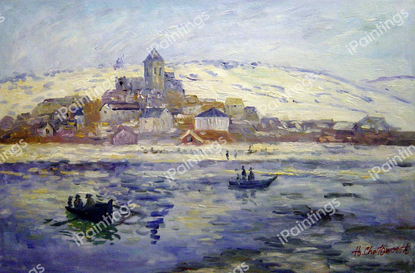 Vetheuil In Winter. The painting by Claude Monet