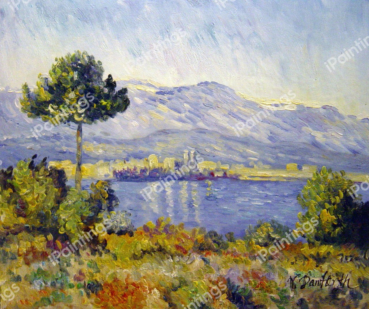 View of Antibes From The Notre-Dame Plateau. The painting by Claude Monet