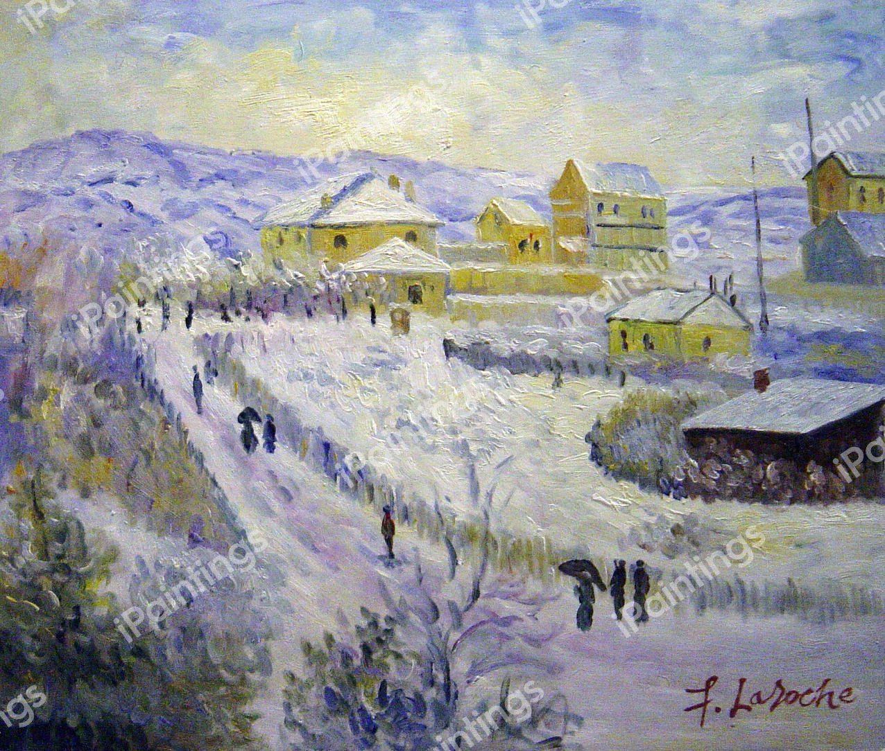 View Of Argenteuil In The Snow. The painting by Claude Monet