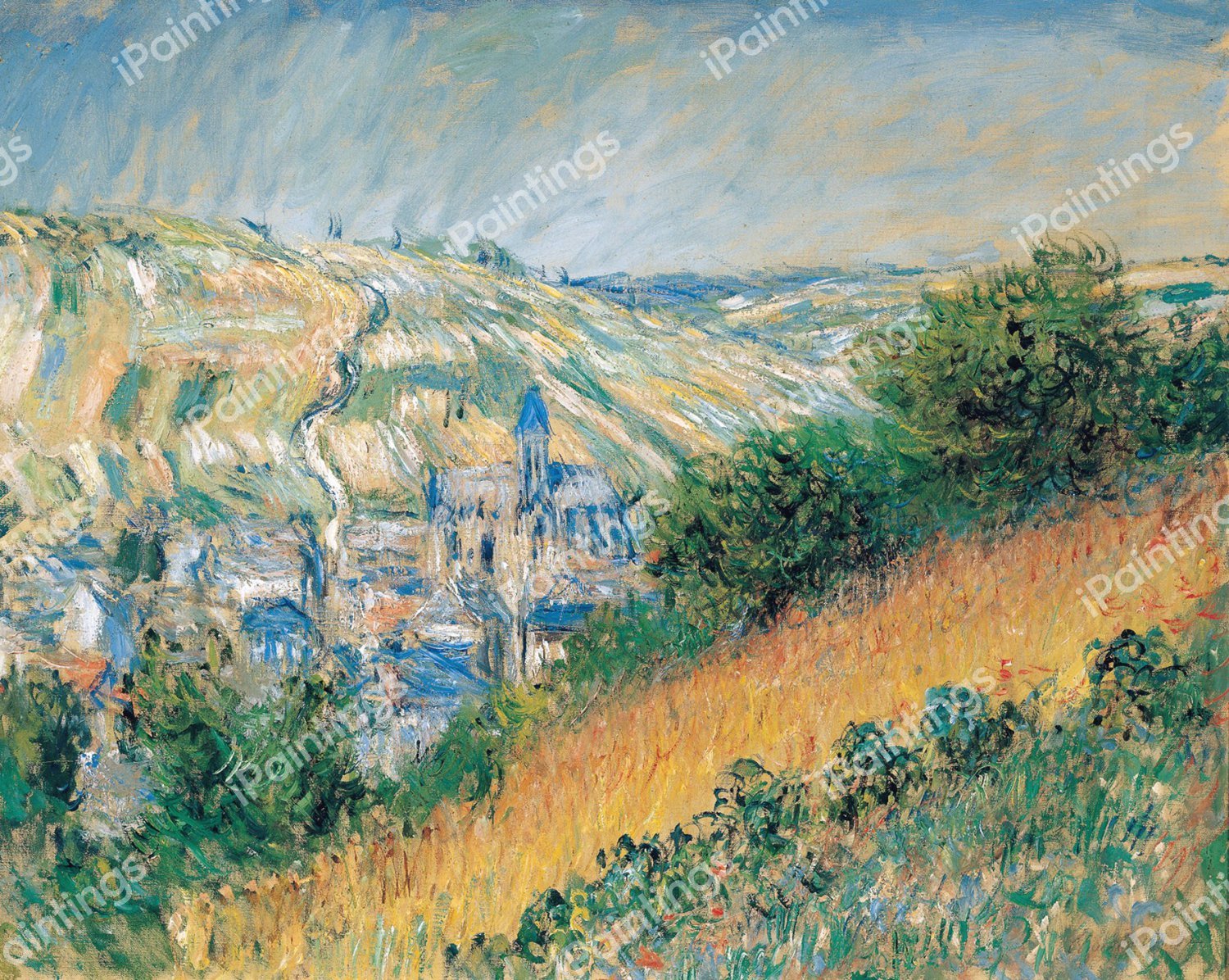 View over Vetheuil. The painting by Claude Monet