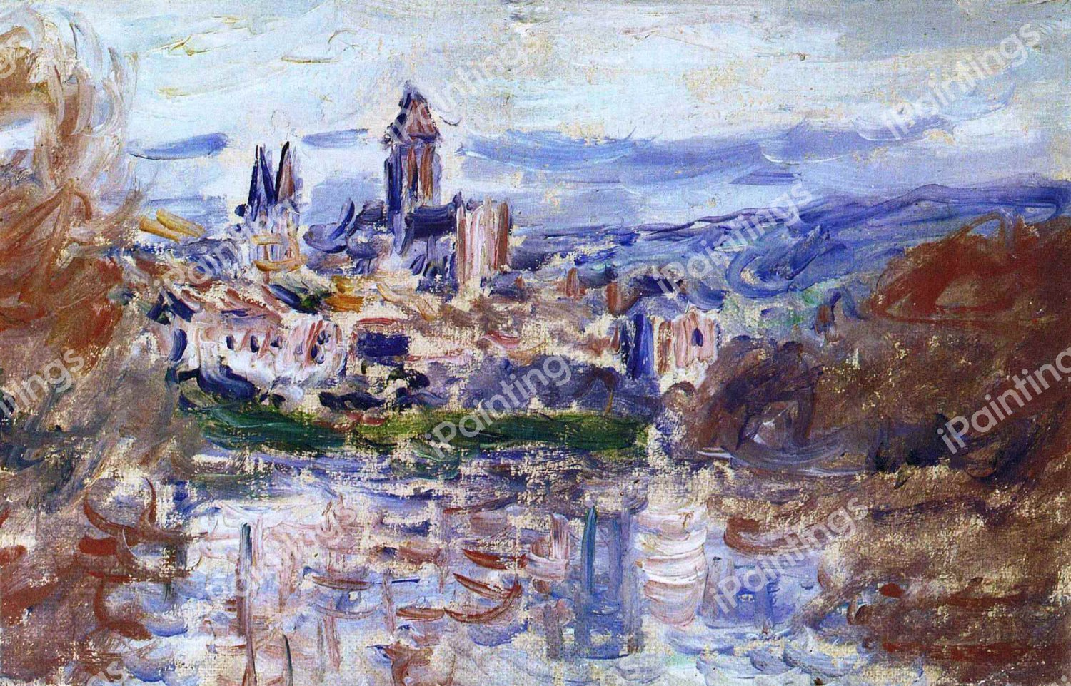 Village of Vetheuil. The painting by Claude Monet