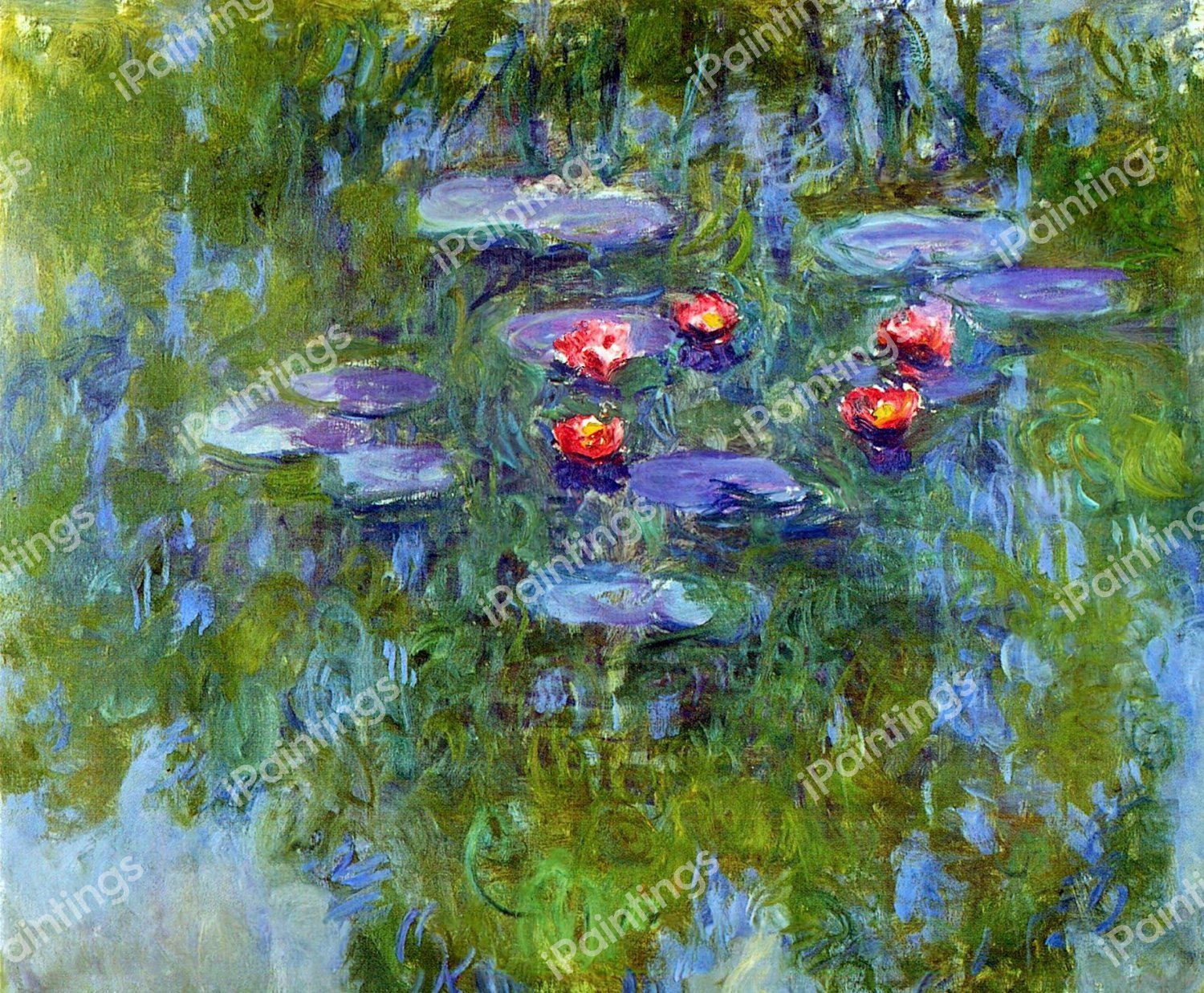 Water Lilies 5, 1916-1919. The painting by Claude Monet