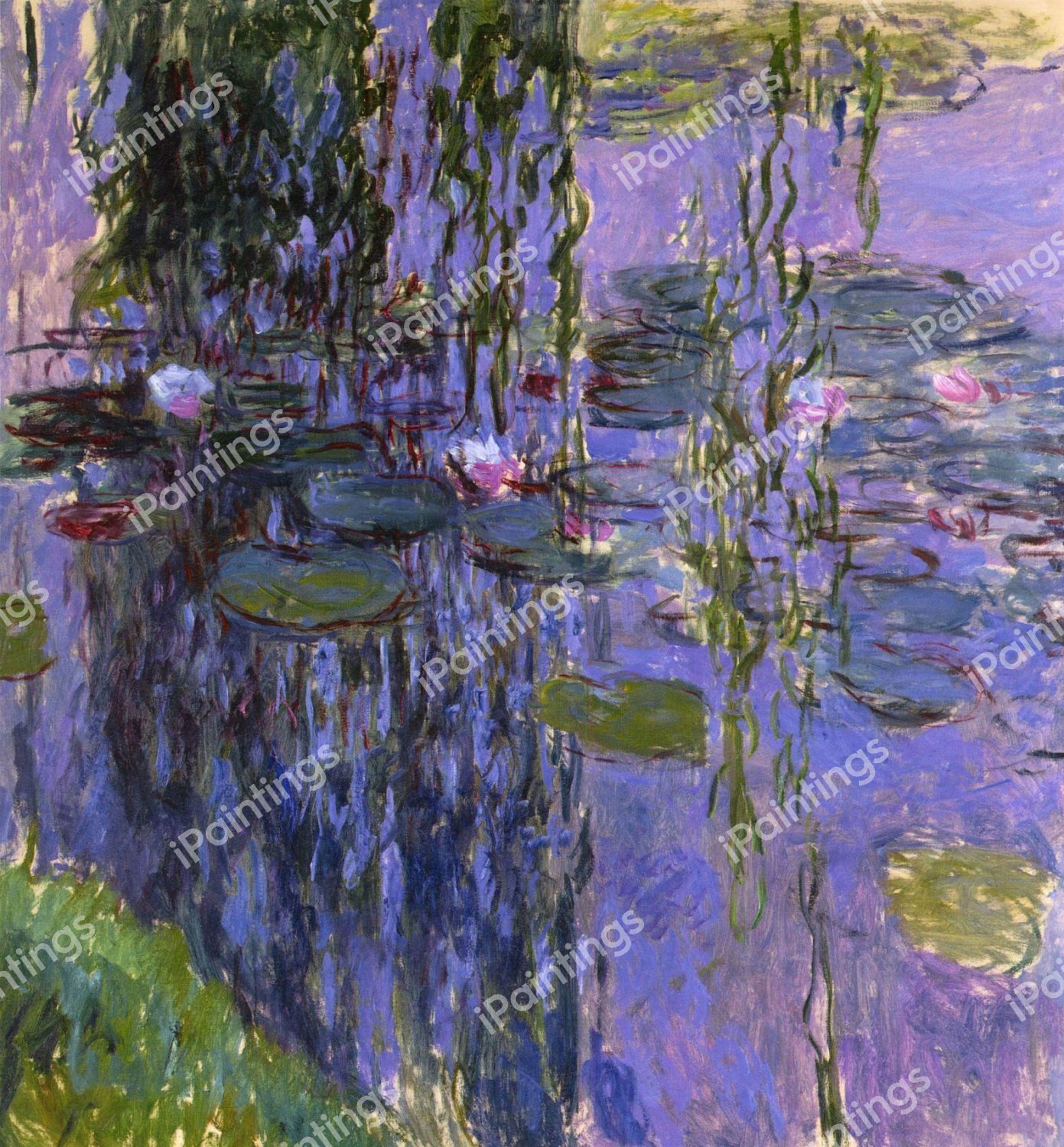 Water Lilies 8 1916 1919 Painting By Claude Monet Reproduction