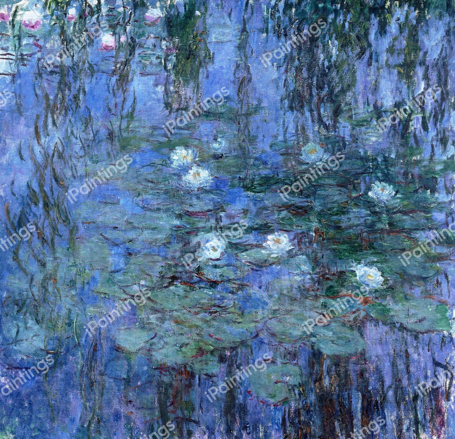 Water Lilies 9, 1916-1919. The painting by Claude Monet