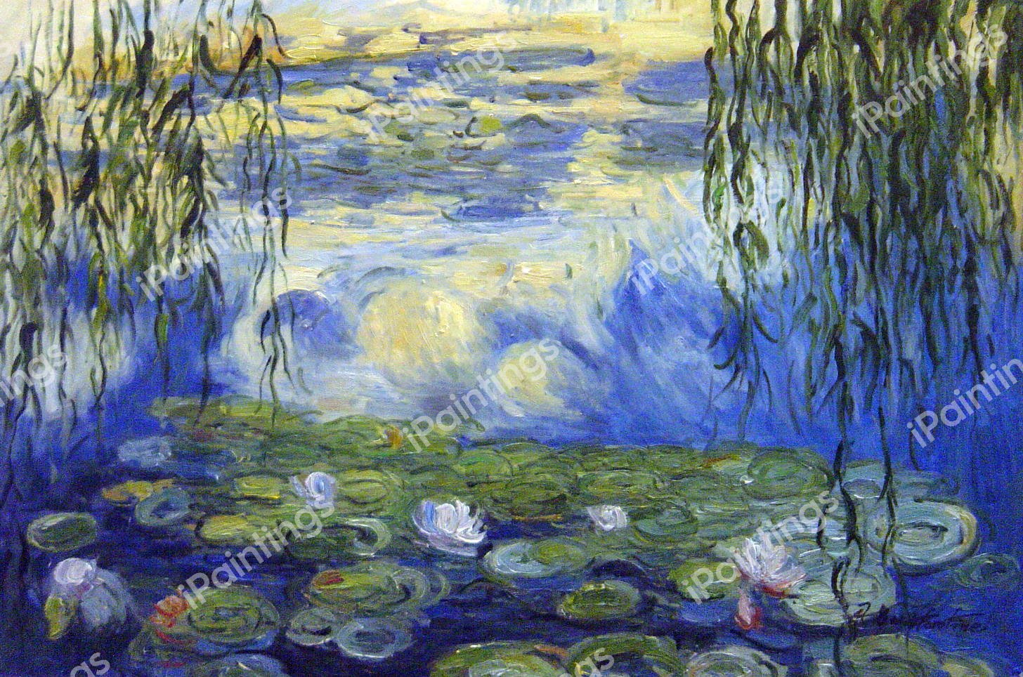 Water Lilies And Willow Branches. The painting by Claude Monet